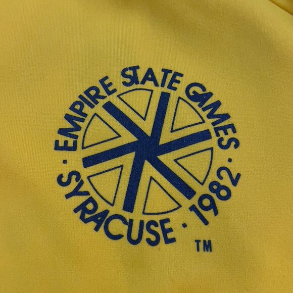 Vintage 1982 Syracuse Empire State Games Yellow Full Zip Track Jacket - Size XL - Picture 3 of 9